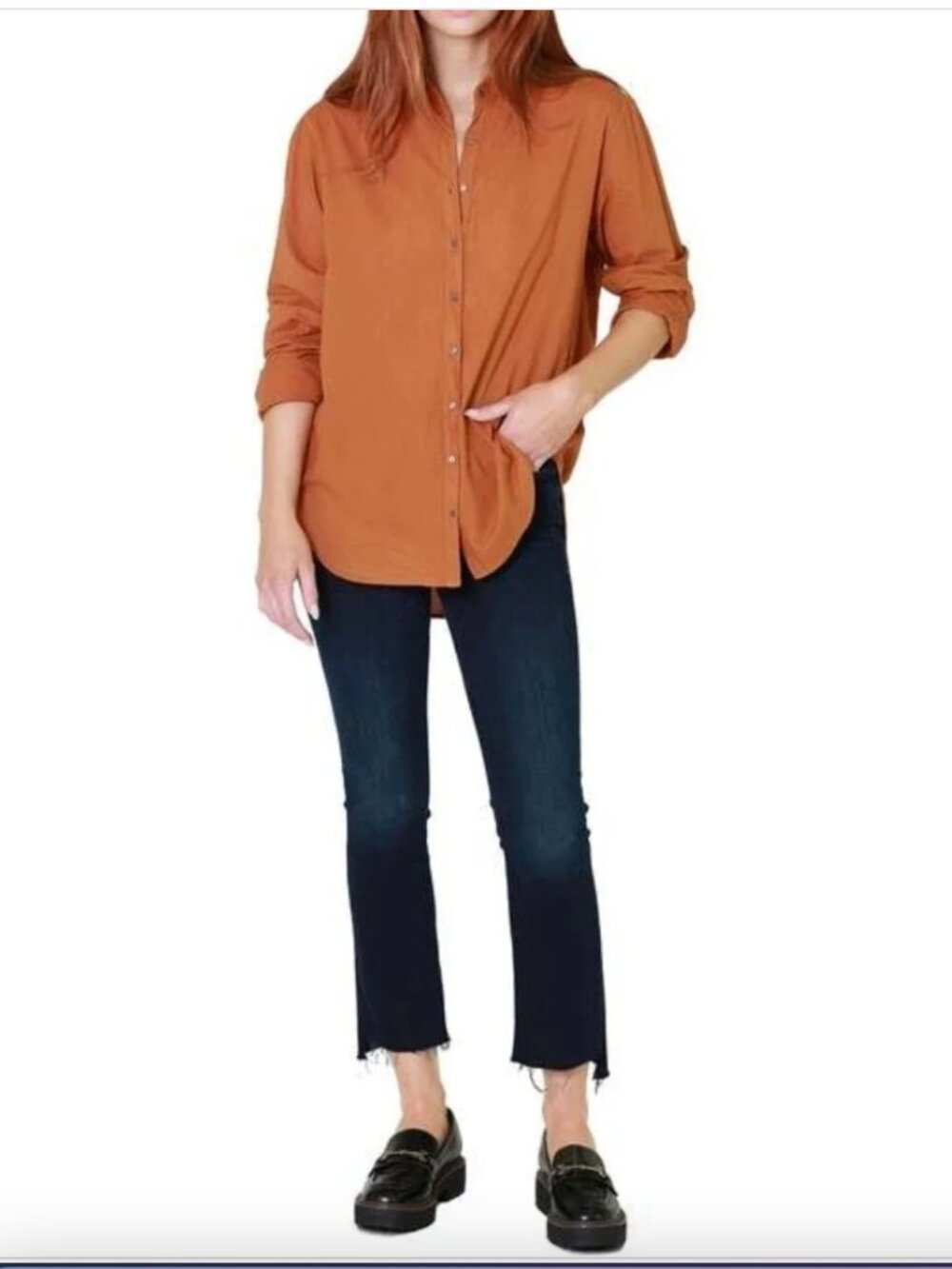 MOTHER The Insider High Rise Crop Step Fray Bootcut Jeans - SZ 28